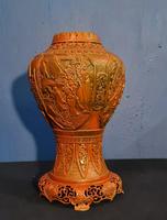 Antique 19th Century Asian Chinese Cinnabar Vase Urn (5 of 12) Antique 19th Century Asian Chinese Cinnabar Vase Urn (5 of 12)