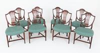 Set of 8 (6 + 2) Mahogany Hepplewhite Revival Dining Chairs
