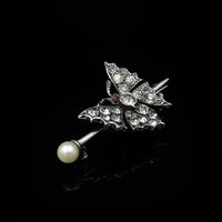 Antique Paste and Pearl Sterling Silver Butterfly Insect Brooch Pin (3 of 10) Antique Paste and Pearl Sterling Silver Butterfly Insect Brooch Pin (3 of 10)