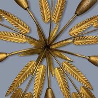Spanish Ferro Art Gilt Palm Ceiling Light (11 of 11) Spanish Ferro Art Gilt Palm Ceiling Light (11 of 11)