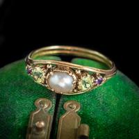 Antique Suffragette Ring Pearl Amethyst Peridot 18ct Gold Locket Back c.1910 (6 of 7) Antique Suffragette Ring Pearl Amethyst Peridot 18ct Gold Locket Back c.1910 (6 of 7)