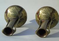 Pair of Signed Japanese Meiji Overlaid Bronze Vases (7 of 8) Pair of Signed Japanese Meiji Overlaid Bronze Vases (7 of 8)