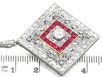 3.48ct Diamond & 0.53ct Ruby, Platinum Pendant / Brooch - Antique c.1900 (10 of 15) 3.48ct Diamond & 0.53ct Ruby, Platinum Pendant / Brooch - Antique c.1900 (10 of 15)