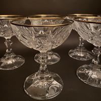Six Art Deco Gold Rim Crystal Champagne Coupes (2 of 2) Six Art Deco Gold Rim Crystal Champagne Coupes (2 of 2)