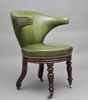 19th Century mahogany & green leather desk chair (4 of 11) 19th Century mahogany & green leather desk chair (4 of 11)