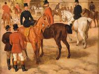 Oil Painting by Edward Benjamin Herberte "The Meet at Stonebridge" (4 of 6) Oil Painting by Edward Benjamin Herberte "The Meet at Stonebridge" (4 of 6)