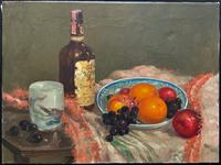 Exceptional Original Vintage Still Life of Fruit & Wine French Oil Painting (2 of 12) Exceptional Original Vintage Still Life of Fruit & Wine French Oil Painting (2 of 12)