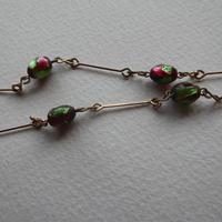 Art Deco Pink & Green Foil Glass Bead Necklace (5 of 7) Art Deco Pink & Green Foil Glass Bead Necklace (5 of 7)