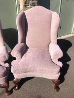 Pair of Antique English Upholstered Wing Armchairs (5 of 10) Pair of Antique English Upholstered Wing Armchairs (5 of 10)
