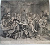 Original Second State Hogarth Print, A Rake's Progress Plate 6, 1735 (2 of 9) Original Second State Hogarth Print, A Rake's Progress Plate 6, 1735 (2 of 9)