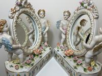 Pair of Small Dresden Victorian Style Porcelain Cherub Table Mirrors (22 of 60) Pair of Small Dresden Victorian Style Porcelain Cherub Table Mirrors (22 of 60)