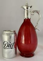 Cranberry & Silver Plated Claret Jug c.1900 (7 of 7) Cranberry & Silver Plated Claret Jug c.1900 (7 of 7)