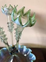 Large Victorian Epergne - Green Glass with White Opalescent Rims (10 of 15) Large Victorian Epergne - Green Glass with White Opalescent Rims (10 of 15)