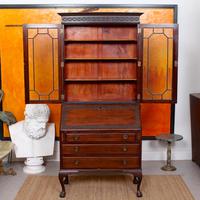 Secretaire Bureau Bookcase Astragal Glazed Mahogany Library Cabinet Edwardian (13 of 14) Secretaire Bureau Bookcase Astragal Glazed Mahogany Library Cabinet Edwardian (13 of 14)