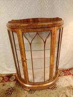 Art Deco Walnut Glazed Display Cabinet Drinks Cabinet