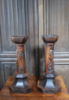 Pair of Oak Gothic Candlesticks / Lamps (3 of 6) Pair of Oak Gothic Candlesticks / Lamps (3 of 6)