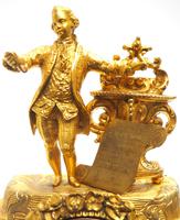 Superb Timepiece Mantle Clock - Antique 8 Day French Poet Figural Ormolu Mantel Clock (9 of 11) Superb Timepiece Mantle Clock - Antique 8 Day French Poet Figural Ormolu Mantel Clock (9 of 11)