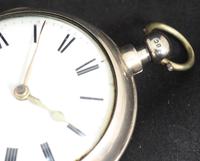 Great Antique Silver Pair Case Pocket Watch Fusee Verge Escapement Key Wind Enamel Dial Johnson London (8 of 10) Great Antique Silver Pair Case Pocket Watch Fusee Verge Escapement Key Wind Enamel Dial Johnson London (8 of 10)