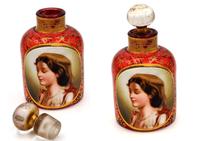 Exceptional Bohemian Glass Scent Bottle with Peasant Girl Head c.1865 (5 of 5) Exceptional Bohemian Glass Scent Bottle with Peasant Girl Head c.1865 (5 of 5)