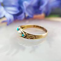 Antique Victorian 15ct Gold Turquoise & Pearl Ring (6 of 9) Antique Victorian 15ct Gold Turquoise & Pearl Ring (6 of 9)