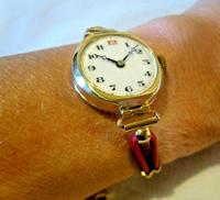 9ct Gold Ladies Wrist Watch 1934 Swiss 15 Jewel Porcelain Dial Red 12 FWO (3 of 12) 9ct Gold Ladies Wrist Watch 1934 Swiss 15 Jewel Porcelain Dial Red 12 FWO (3 of 12)