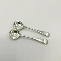 Pair of Antique 1912 Sterling Silver Salt Spoons