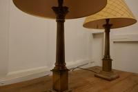 A Pair of Brass Corinthian Column Table Lamps with Shades (8 of 8) A Pair of Brass Corinthian Column Table Lamps with Shades (8 of 8)