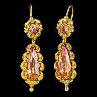 Antique Georgian Brooch & Earring Set 18ct Gold Pink Quartz + Paste Circa 1800 Boxed (6 of 11) Antique Georgian Brooch & Earring Set 18ct Gold Pink Quartz + Paste Circa 1800 Boxed (6 of 11)