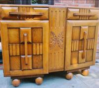 Art Deco Oak Wood Sideboard with Ball Feet (5 of 9) Art Deco Oak Wood Sideboard with Ball Feet (5 of 9)