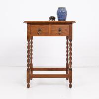 Lovely Little Oak 2 Drawer Side Table c.1920 (1 of 13)