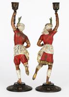 Pair of Continental, Probably French, Cold Painted Metal Figural Candlesticks (5 of 27) Pair of Continental, Probably French, Cold Painted Metal Figural Candlesticks (5 of 27)