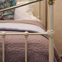 Wide Cast Iron & Brass Antique Bed in Cream (5 of 7) Wide Cast Iron & Brass Antique Bed in Cream (5 of 7)
