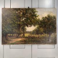 Antique Landscape Oil Painting of Deer in Richmond Park Signed JI Lewis (7 of 10) Antique Landscape Oil Painting of Deer in Richmond Park Signed JI Lewis (7 of 10)