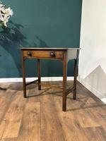 Edwardian Oak Side Table with Single Long Drawer