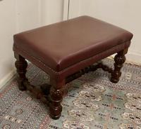Large Victorian Oak & Leather Library Stool (4 of 6) Large Victorian Oak & Leather Library Stool (4 of 6)