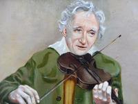 Oil on Canvas The Violinist Artist David Vivien 1970s (8 of 10) Oil on Canvas The Violinist Artist David Vivien 1970s (8 of 10)