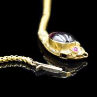 Antique Victorian Cabochon Garnet Yellow Gold Snake Serpent Necklace (7 of 11) Antique Victorian Cabochon Garnet Yellow Gold Snake Serpent Necklace (7 of 11)