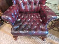 Antique Leather Chesterfield Wing Armchair (7 of 7) Antique Leather Chesterfield Wing Armchair (7 of 7)