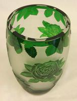 Green Glass Cameo Vase (3 of 5) Green Glass Cameo Vase (3 of 5)
