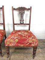 Pair of Antique Bedroom Chairs with Fabric Seats (3 of 7) Pair of Antique Bedroom Chairs with Fabric Seats (3 of 7)