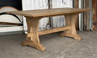 French Bleached Oak Trestle End Farmhouse Dining Table (19 of 19) French Bleached Oak Trestle End Farmhouse Dining Table (19 of 19)