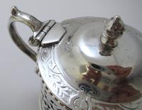 Large & Heavy Victorian Solid Sterling Silver & Blue Glass Liner Pierced Drum Mustard Pot Cruet, Antique English, Hallmarked (12 of 12) Large & Heavy Victorian Solid Sterling Silver & Blue Glass Liner Pierced Drum Mustard Pot Cruet, Antique English, Hallmarked (12 of 12)