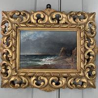 Antique oil painting seascape coastal scene of St Owens Ouens Bay Jersey (3 of 10) Antique oil painting seascape coastal scene of St Owens Ouens Bay Jersey (3 of 10)