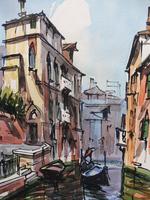 Set of 4 Watercolours Venice by Sirrol listed artist Aka Antonio Sirolli 1950s (2 of 10) Set of 4 Watercolours Venice by Sirrol listed artist Aka Antonio Sirolli 1950s (2 of 10)