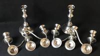 Pair of Antique Silver Plate on Copper Three Branch Candelabra (5 of 6) Pair of Antique Silver Plate on Copper Three Branch Candelabra (5 of 6)