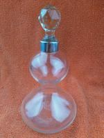 Antique Silver Plate Topped Blown Hourglass Bottle with a Cut Glass Stopper c.1900 (2 of 12) Antique Silver Plate Topped Blown Hourglass Bottle with a Cut Glass Stopper c.1900 (2 of 12)