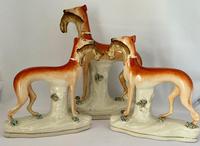 Superb Trio of Staffordshire Whippets c.1850 (4 of 13) Superb Trio of Staffordshire Whippets c.1850 (4 of 13)