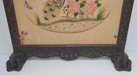 19th Century Chinese Mahogany Fire Screen with Silk Embroidered Panel (6 of 6) 19th Century Chinese Mahogany Fire Screen with Silk Embroidered Panel (6 of 6)
