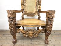 Large Carved Wooden Lion Throne Chair (3 of 10) Large Carved Wooden Lion Throne Chair (3 of 10)