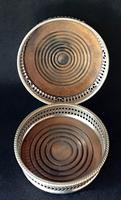2 Silver Plated Reticulated Bottle Coasters (2 of 3) 2 Silver Plated Reticulated Bottle Coasters (2 of 3)